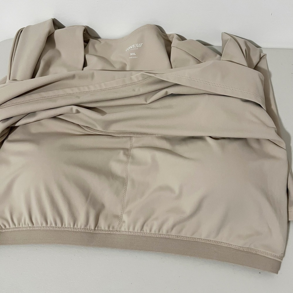 PacSun Contouir XXL Long Sleeve Square‎ Neck Top New NWT Stretch Beige - Picture 5 of 5
